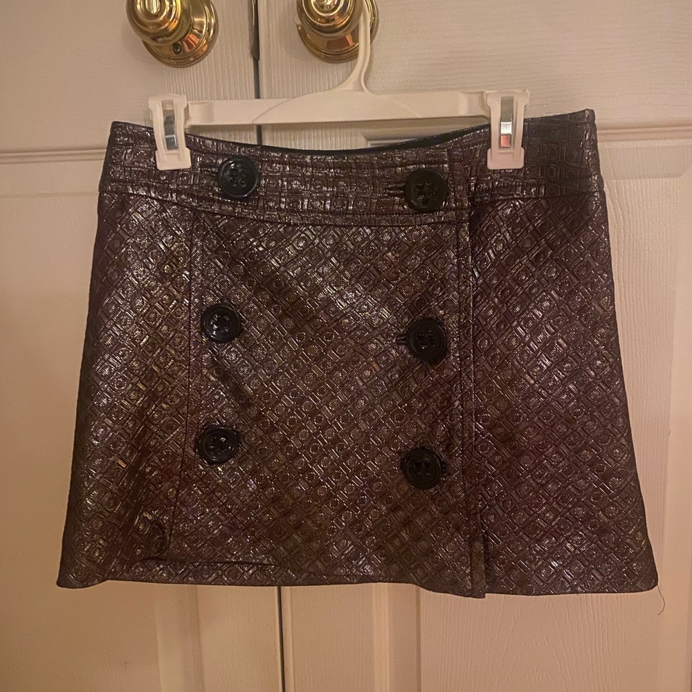Express metallic mini skirt with buttons size M